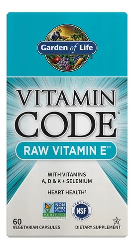 Garden Of Life Vitamine CODE Raw Vitamina E 125mg 60 cápsulas