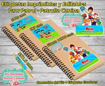 Comprar Kit Etiquetas Escolares Paw Patrol Imprimibles Editables