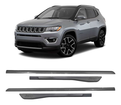 Protetor Friso Lateral Jeep Compass 2017 A 2021 Cinza Topmix