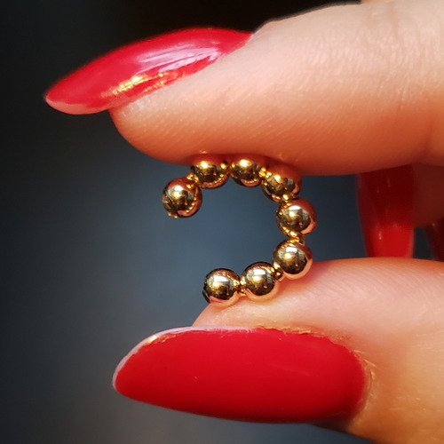 Piercing Bolinhas Pequenas Inteiro Folheada Em Ouro 18k