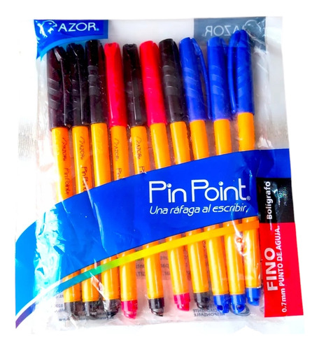 Plumas Bolígrafos Punta Ajuga Colores Básicos 0.7mm Pluma Pi