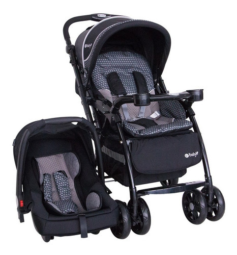 Coche Cuna 2 En 1 Con Porta Bebe Ebaby Para Bebe Color Negro Color del chasis Negro