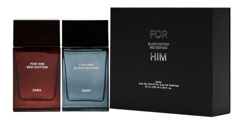 Zara For Him Edition Black Edt + Red Edp - Pack 2x100ml