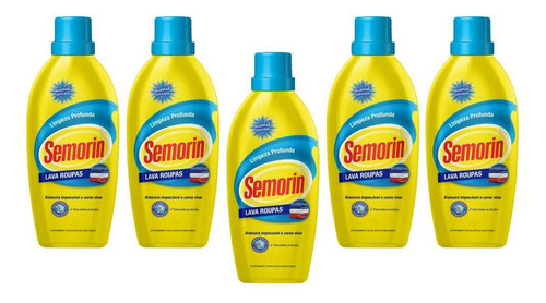 Sabão Liquido Lava Roupas Semorin Limpeza Profunda Kit 5