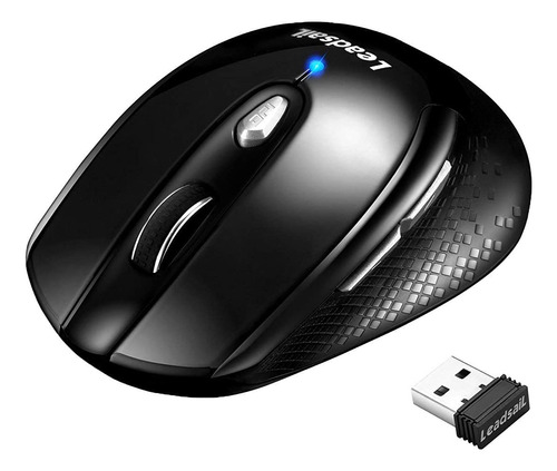 Mouse Inalambrico Para Pc Con 6 Botones | Leadsail / Negro