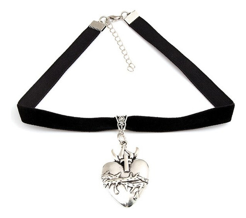 Collar Gótico Con Colgante De Corazón De Espinas O P556