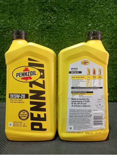 Aceite Pennzoil Semi Sintético 5w-20