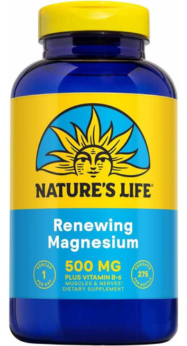 Magnesio 275 Cap Nature's Life - Unidad a $738