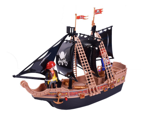 Imagen 2 de 8 de Set De Pirata Con Barco A Pila Tipo Playmobil