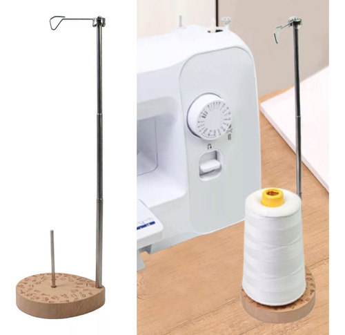 N Soporte Para Hilo De Coser, Cono Único, Base De Madera,