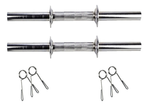Imagem 4 de 7 de 2 Halteres 40cm+24kg Anilhas Emborrachadas 4x3kg 4x2kg 4x1kg