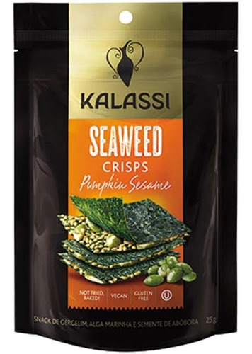 Imagem 2 de 2 de 5x Snack Kalassi Seaweed Crisps Pumpkin Sesame 25g