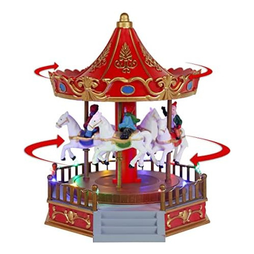 Aldea De Navidad Carrusel Merry Go Round - Carrusel Ani...