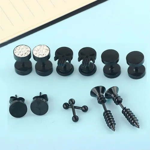 Inoxidable Para Hombre Juego De Aretes De Acero