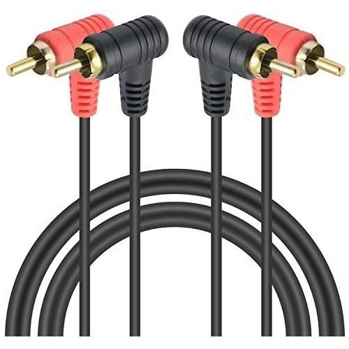 Duttek Cable De Audio Rca De 90 Grados De 3 Pies/3.3 ft, Áng