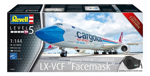 Revell Boeing 747-8f Cargolux Facemask 1/144  Rdelhobby Mza