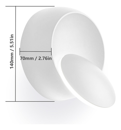 Lámpara Pared Led Giratoria 360° Moderna Para Habitación Sal