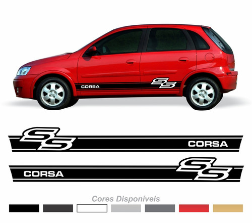 Faixa Lateral Corsa Ss Super Sport Chevrolet Adesivo Par Kit Css001