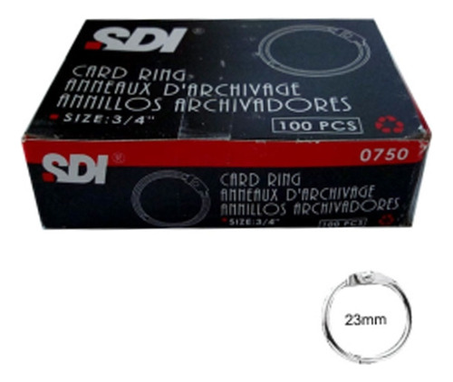 Anillo Metálico 23mm Para Hojas Pack X10 Compras Click