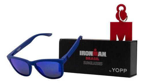 Yopp Óculos Escuro Ironman Brasil Polarizado Uv 400 Im008 Armação Azul Lente Azul