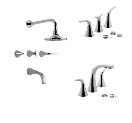 Combo Set Griferia Fv Alesia Lever Ducha Lavatorio Bidet