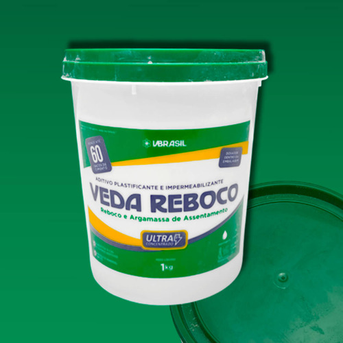 Veda Reboco 1kg Rende Até 60 Sc Cimento Impermeabilizante Pó