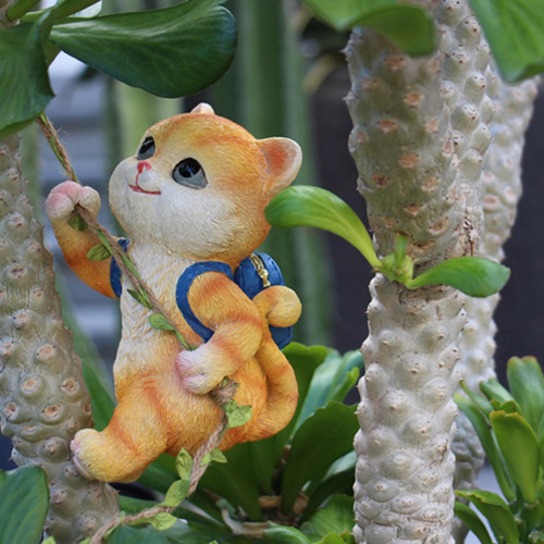 Estatua De Gato De Jardín, Decoración Colgante Para