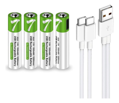 Batería Recargable Usb Aaa De Iones De Litio, 1.5 V 