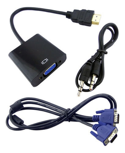 Combo Cable Convertidor Hdmi A Vga + Cable Vga 1,5 Metros Pc