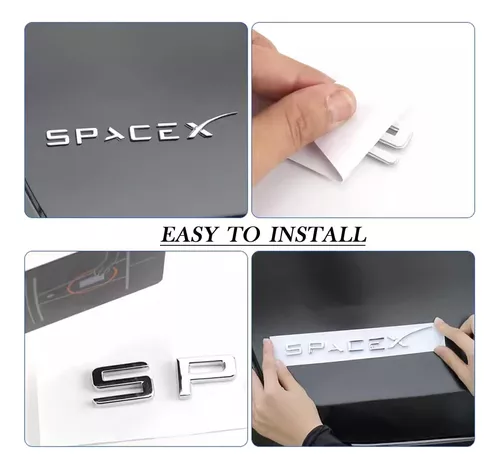 Spacex Car Emblem Sticker Fit Tesla Model 3 Model Y 3d Metal