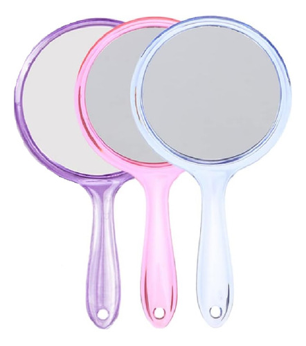 3 Espelhos De Mão Maquiagem Dentista Médico Dupla Face Zoom