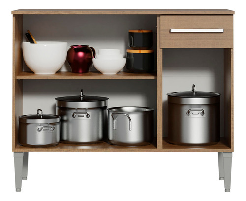 Mueble De Cocina Madesa Emilly 1.05m Con Bacha Marrón