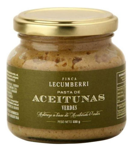 Pasta De Aceitunas Verdes 220g Finca Lecumberri