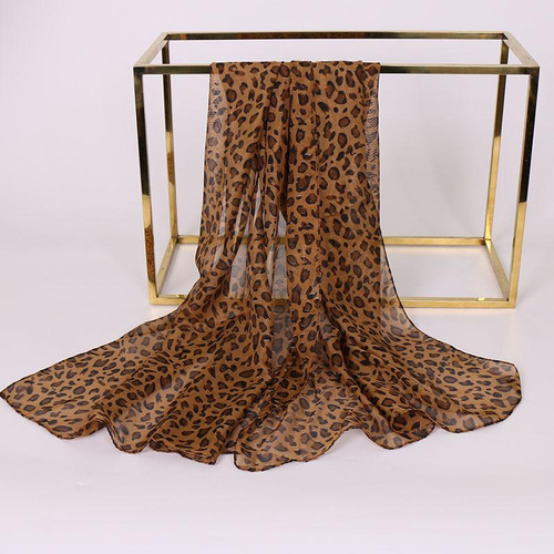 Bufanda De Seda Para Mujer Con Chal De Leopardo