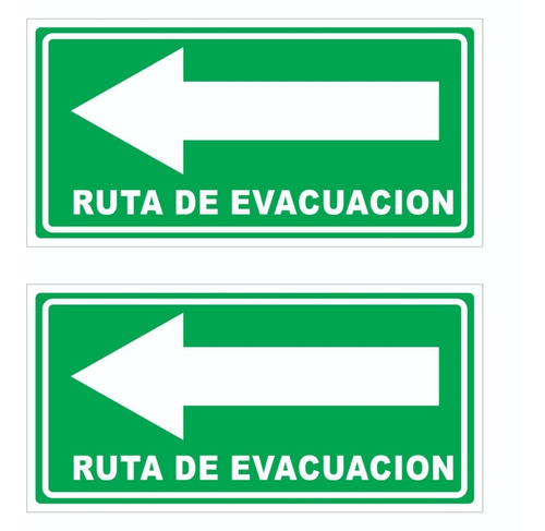Señalamiento Ruta De Evacuación Set De 25 Pzas 30 X 15 Cm