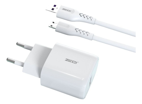 Zeqi Cargador De Pared 2.4a (con Una Salida Usb + Cable Micr