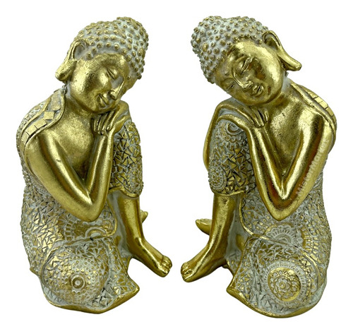 Figura Decorativa Chica Set Budas Sentados 18.8cm Zen Zn Ct