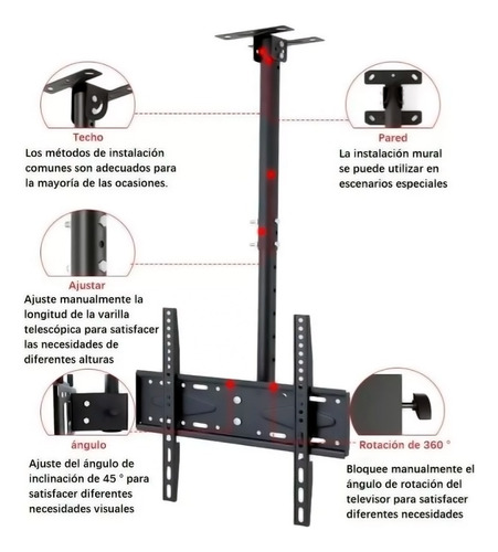 Soporte Tv Smart Tv Monitor 32 A 75 Giratorio Inclinable
