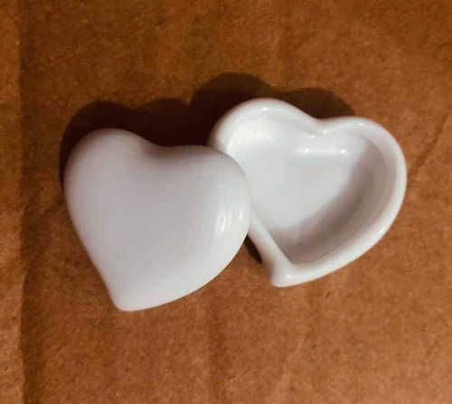 Kit 5 Porta-joias Coração Bodas Prata 25 Anos Casamento