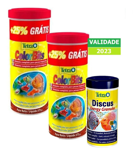 Kit 2x Ração Tetra Colorbits Grânulos 375g + Brinde