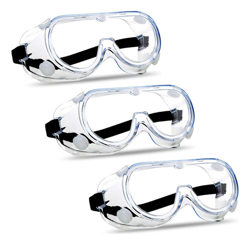 Super More (3 Gafas De Seguridad Protectoras Antivaho, Lente