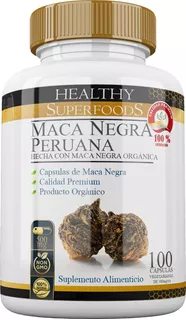 Maca Negra Pura Orgánica Premium 100 Capsulas 500mg Sabor Natural