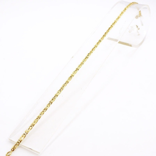 Pulsera Oro 18 Kts Hombre Mujer Modelo Espiga 2.2 Grs 2mm Diámetro 2 Mm Largo 20 Cm