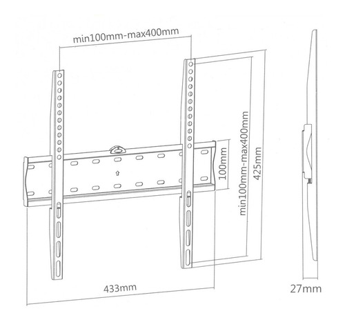 Imagen 2 de 3 de Soporte Fijo De Pared Para Tv Monitor 32'' A 55'' Con Nivel