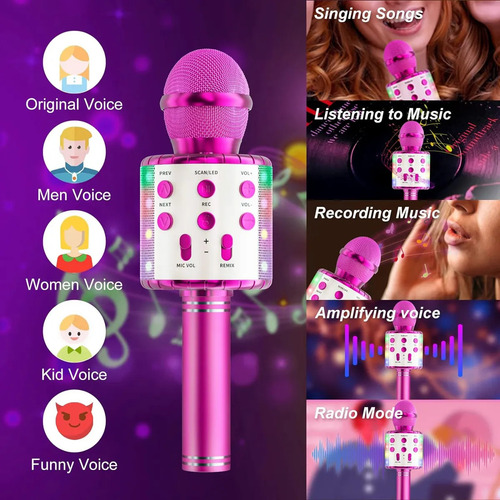 Micrófono De Karaoke Con Cambio De Voz Para Niños, Micrófono