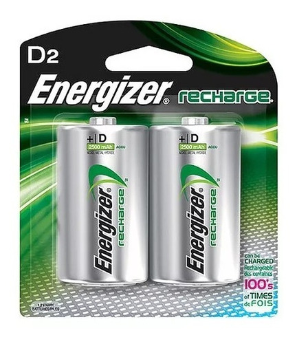 Imagen 1 de 2 de Energizer Bateria Recargable Tamaño D Blister 2 Unidades