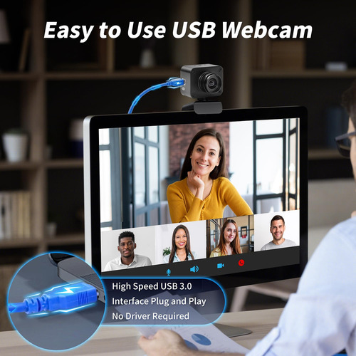 Cámara Usb Mokose 4k, Webcam Con Enfoque Manual Usb3.0 Y