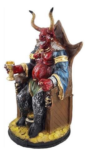 Demonio Mammon En Trono - Dios De La Avaricia 50 Cm Resina