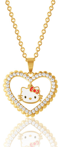 Hello Kitty Sanrio - Collar Con Dije De Corazón Para Mujer.