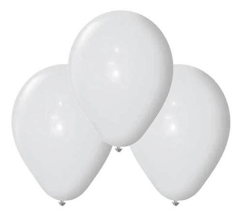 Globo Liso 9 Pulgadas 25 Unidades Tuky Color Blanco